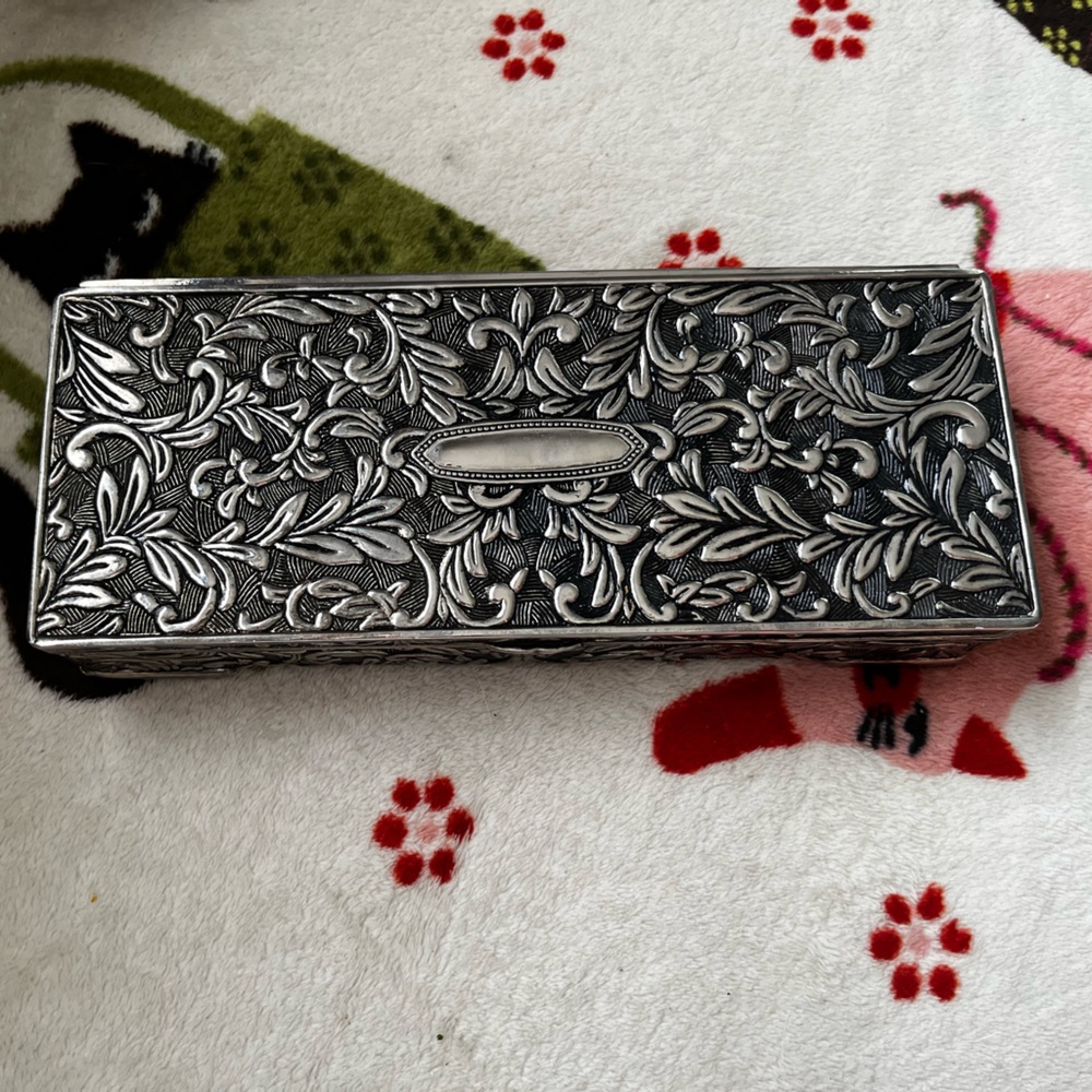 Vintage Godinger Silver Floral Jewelry Box
